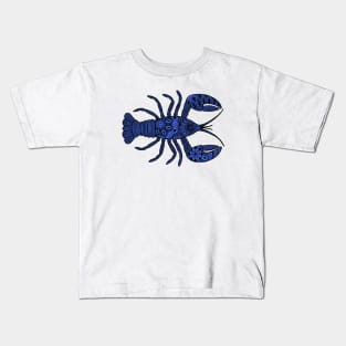 Lobster (black and blue horizontal) Kids T-Shirt